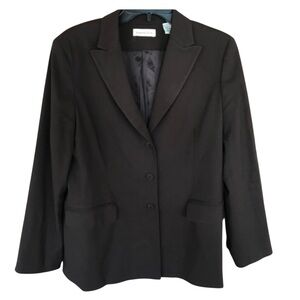 Vintage Amanda Smith Chocolate Brown Blazer 3 Button Front Jacket Size 12